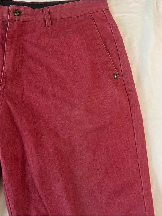 Volcom Men’s Red Casual Shorts Size 34 Chino Skate Summer - Picture 4 of 7